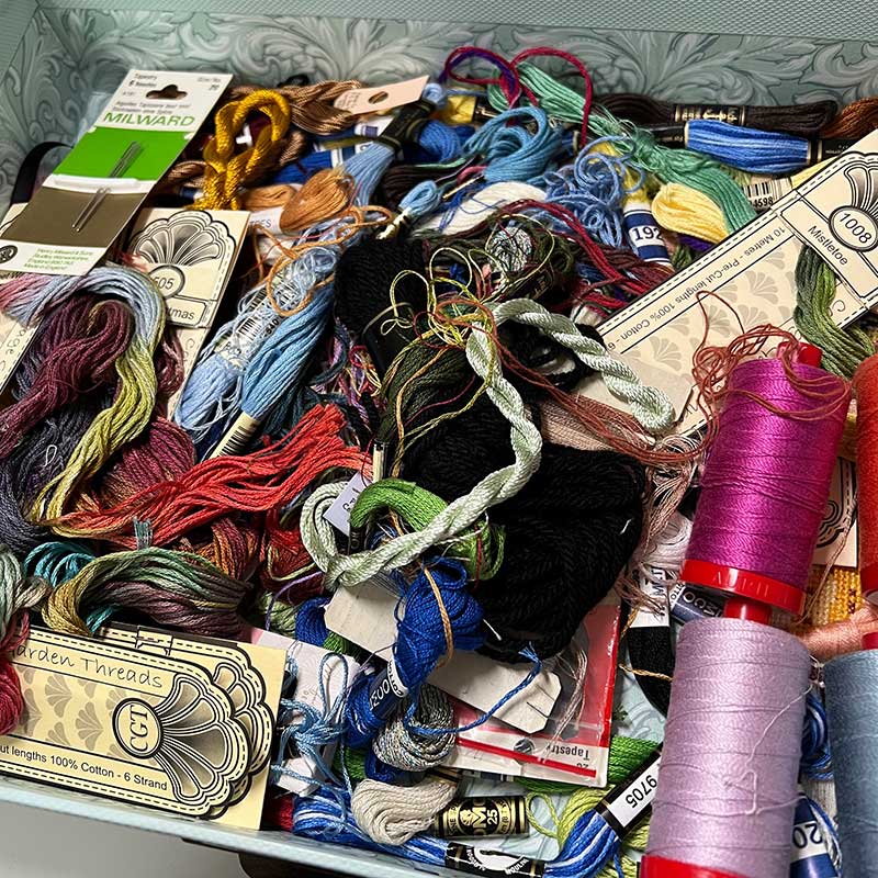 Said With Love messy drawer full of thread